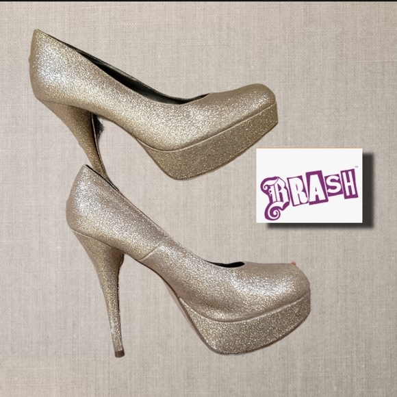 Brash Shoes Brash Gold Sparkle Heels Poshmark